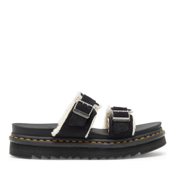 Dr. Martens Myles Faux Fur Platform Sandal (Unisex), Black, Size 14, NWT - Picture 3 of 5